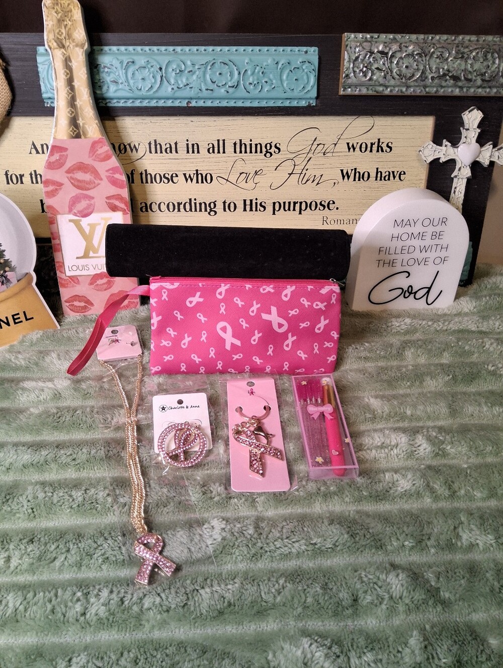 🎀2/$20🎀BREAST CANCER AWARENESS PINK GLAM BUNDLE - HOT PINK (A)